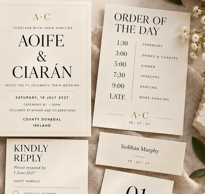Close-up crop from the existing Modern Minimal stationery suite artwork