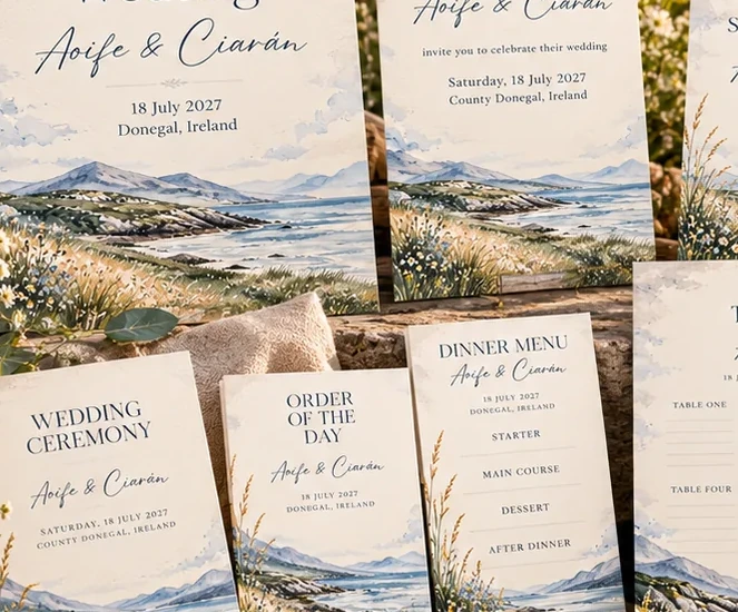 Close-up crop from the existing Wild Atlantic stationery suite artwork